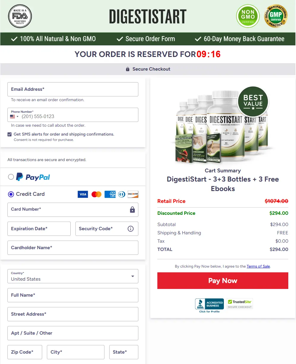DigestiStart - Checkout